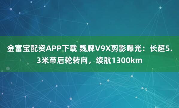 金富宝配资APP下载 魏牌V9X剪影曝光：长超5.3米带后轮转向，续航1300km